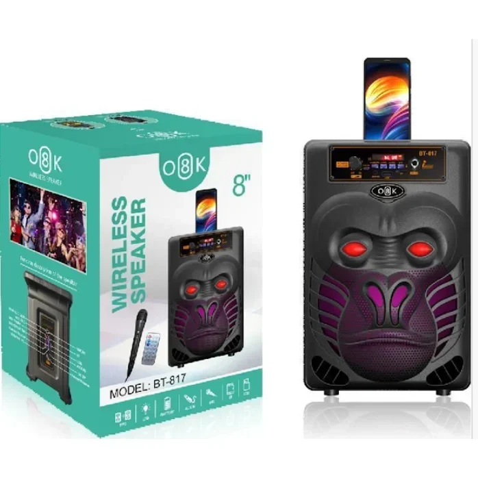 Ασύρματο Φορητό Ηχείο Bluetooth Με Μικρόφωνο, LED Φωτισμό, USB, AUX, FM Ραδιόφωνο και TF σε Μαύρο Χρώμα με Όψη Γορίλα και Φωτιζόμενα Μάτια Ασύρματο Φορητό Ηχείο Bluetooth Με Μικρόφωνο, LED Φωτισμό, USB, AUX, FM Ραδιόφωνο και TF σε Μαύρο Χρώμα με Όψη Γορίλα και Φωτιζόμενα Μάτια