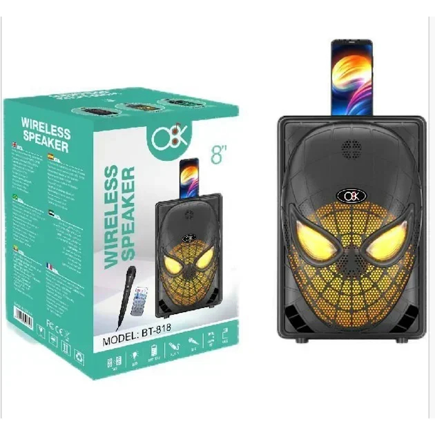 Ασύρματο Φορητό Ηχείο Bluetooth Με Μικρόφωνο, LED Φωτισμό, USB, AUX, FM Ραδιόφωνο και TF σε Μαύρο Χρώμα Ασύρματο Φορητό Ηχείο Bluetooth Με Μικρόφωνο, LED Φωτισμό, USB, AUX, FM Ραδιόφωνο και TF σε Μαύρο Χρώμα