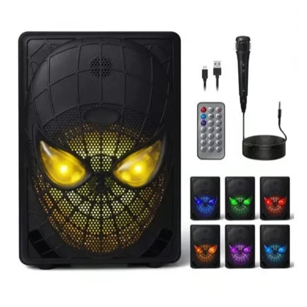 Ασύρματο Φορητό Ηχείο Bluetooth Με Μικρόφωνο, LED Φωτισμό, USB, AUX, FM Ραδιόφωνο και TF σε Μαύρο Χρώμα Ασύρματο Φορητό Ηχείο Bluetooth Με Μικρόφωνο, LED Φωτισμό, USB, AUX, FM Ραδιόφωνο και TF σε Μαύρο Χρώμα