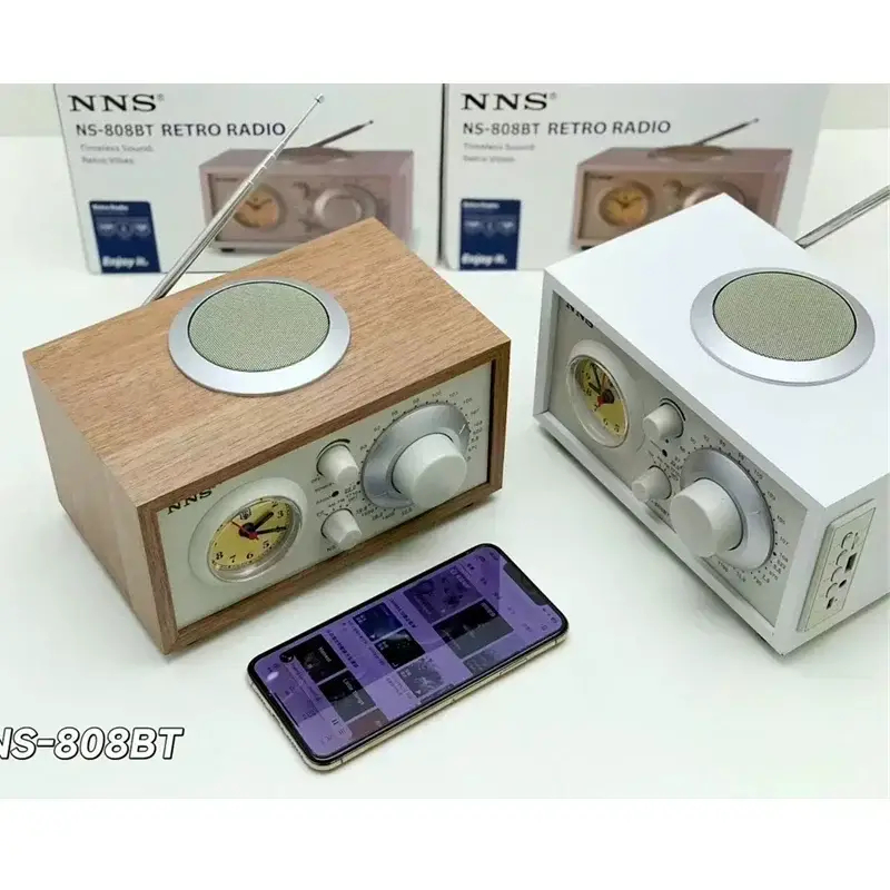 Ασύρματο Φορητό Retro Ραδιόφωνο με Bluetooth, USB, TF & Ρολόι - Επαναφορτιζόμενο Ασύρματο Φορητό Retro Ραδιόφωνο με Bluetooth, USB, TF & Ρολόι - Επαναφορτιζόμενο