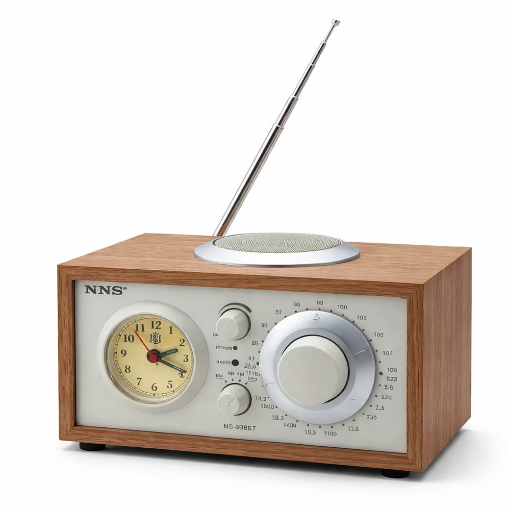 Ασύρματο Φορητό Retro Ραδιόφωνο με Bluetooth, USB, TF & Ρολόι - Επαναφορτιζόμενο Ασύρματο Φορητό Retro Ραδιόφωνο με Bluetooth, USB, TF & Ρολόι - Επαναφορτιζόμενο