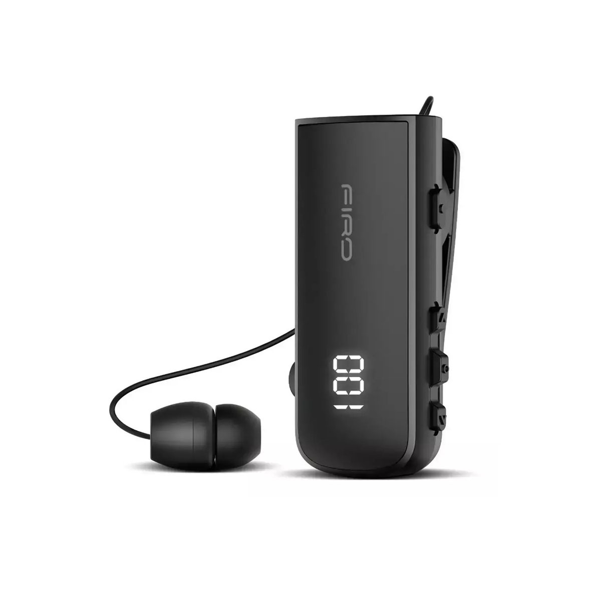 Ασύρματο Handsfree Ακουστικό Bluetooth Firo με Αναδιπλούμενο Καλώδιο, Δόνηση & Ένδειξη Μπαταρίας – Μαύρο Ασύρματο Handsfree Ακουστικό Bluetooth Firo με Αναδιπλούμενο Καλώδιο, Δόνηση & Ένδειξη Μπαταρίας – Μαύρο