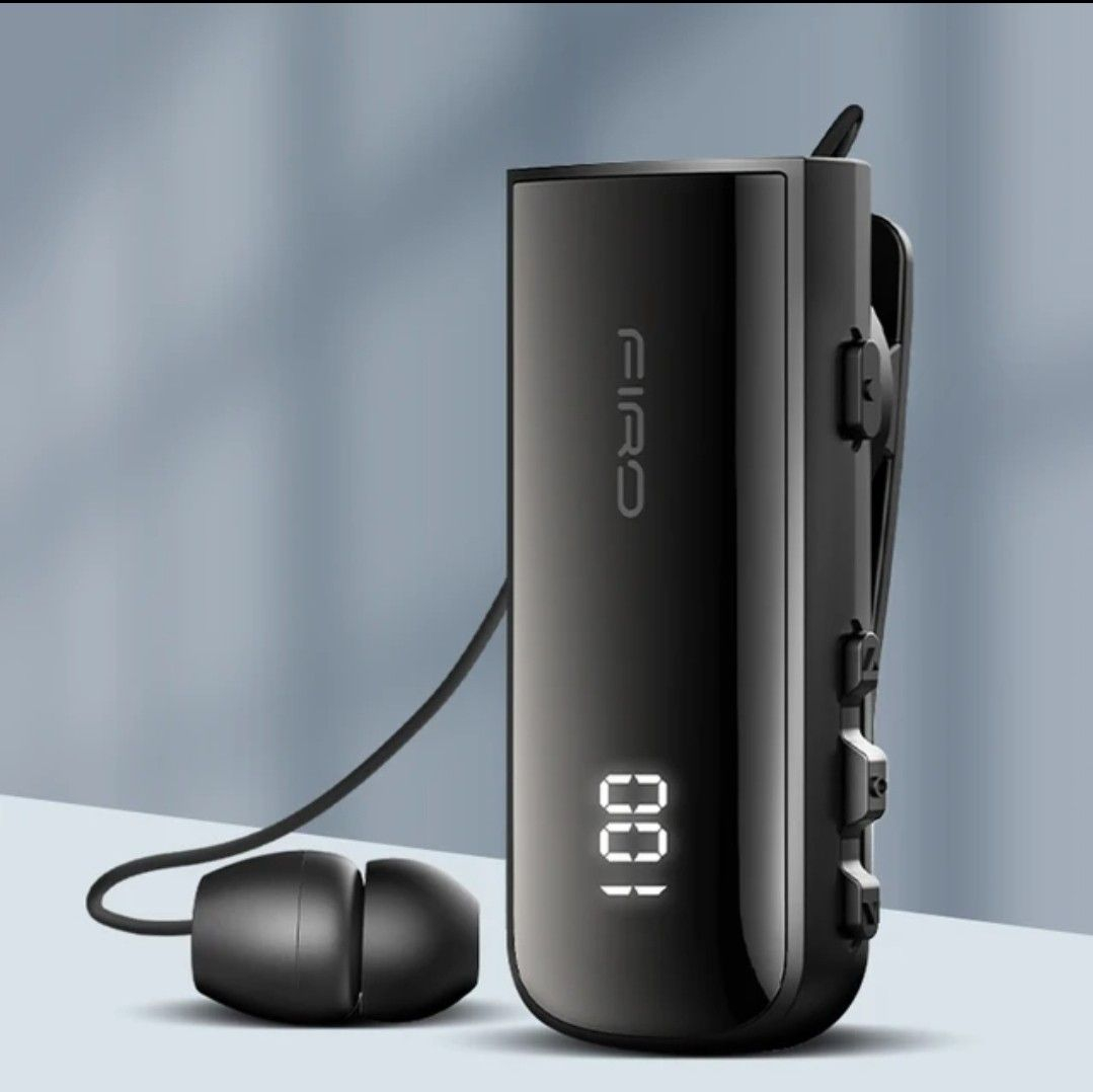 Ασύρματο Handsfree Ακουστικό Bluetooth Firo με Αναδιπλούμενο Καλώδιο, Δόνηση & Ένδειξη Μπαταρίας – Μαύρο Ασύρματο Handsfree Ακουστικό Bluetooth Firo με Αναδιπλούμενο Καλώδιο, Δόνηση & Ένδειξη Μπαταρίας – Μαύρο