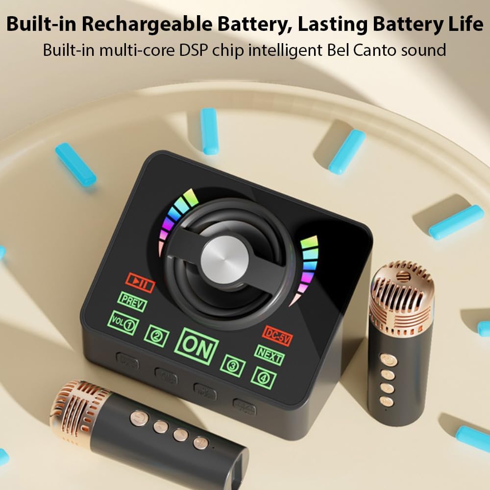 Ασύρματο Ηχείο Bluetooth Karaoke με 2 Μικρόφωνα, USB & TF Card Ασύρματο Ηχείο Bluetooth Karaoke με 2 Μικρόφωνα, USB & TF Card