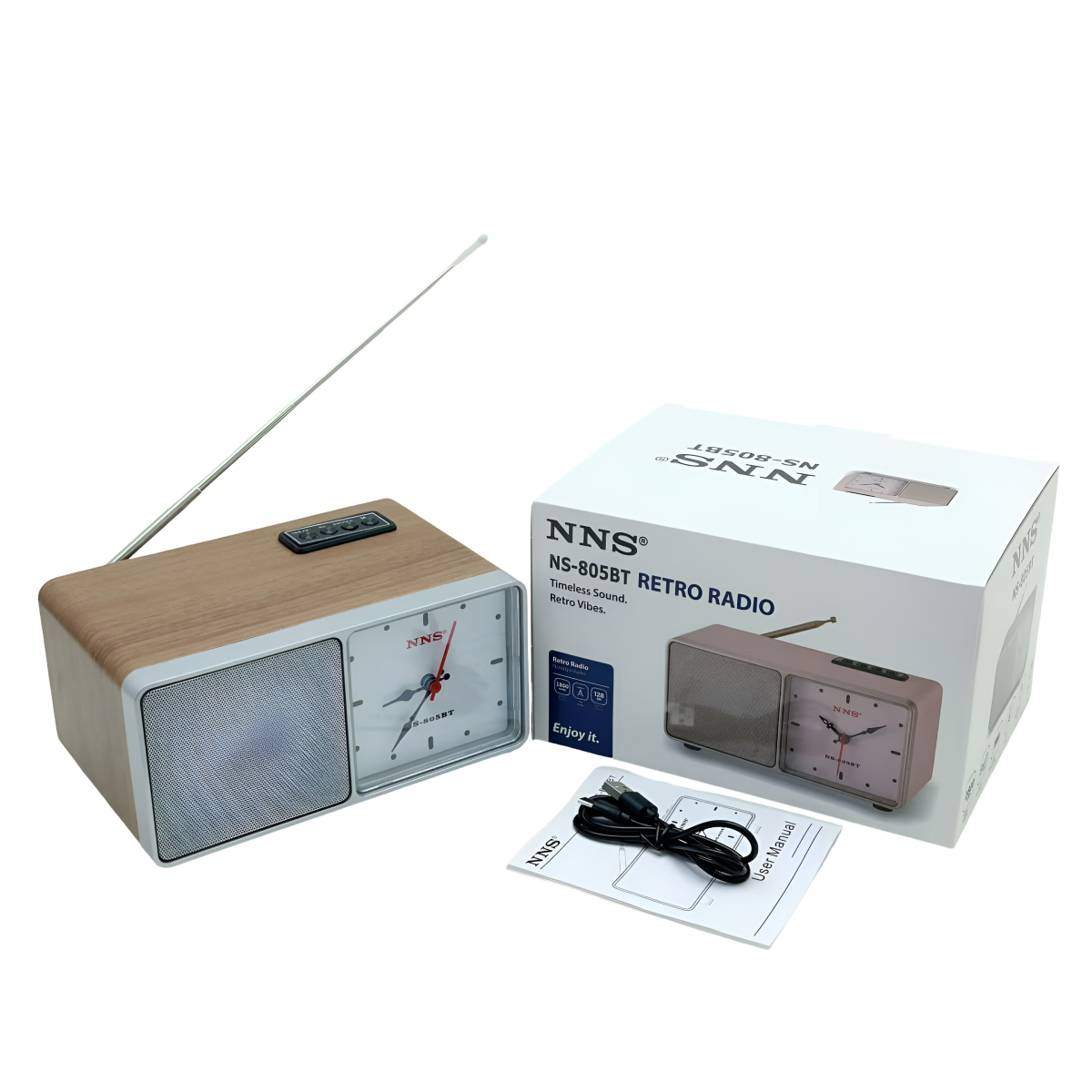 Ασύρματο Ηχείο Bluetooth με FM Ραδιόφωνο & Ρολόι – USB,TF - Retro Ξύλινος Σχεδιασμός Ασύρματο Ηχείο Bluetooth με FM Ραδιόφωνο & Ρολόι – USB,TF - Retro Ξύλινος Σχεδιασμός