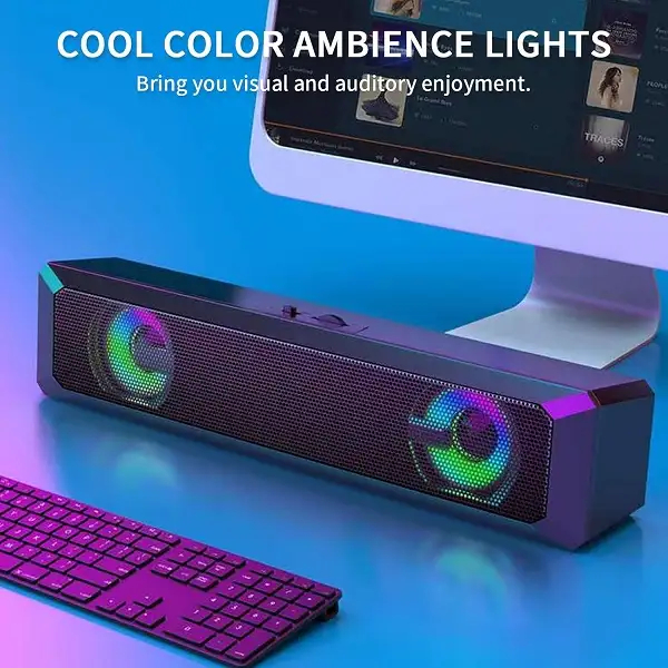 Ασύρματο Ηχείο Bluetooth Soundbar με RGB Φωτισμό για Υπολογιστές & Τηλεοράσεις Ασύρματο Ηχείο Bluetooth Soundbar με RGB Φωτισμό για Υπολογιστές & Τηλεοράσεις