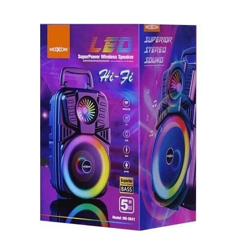Ασύρματο Ηχείο MOXOM RGB 5W με Bluetooth και Μικρόφωνο για Καραόκε Ασύρματο Ηχείο MOXOM RGB 5W με Bluetooth και Μικρόφωνο για Καραόκε