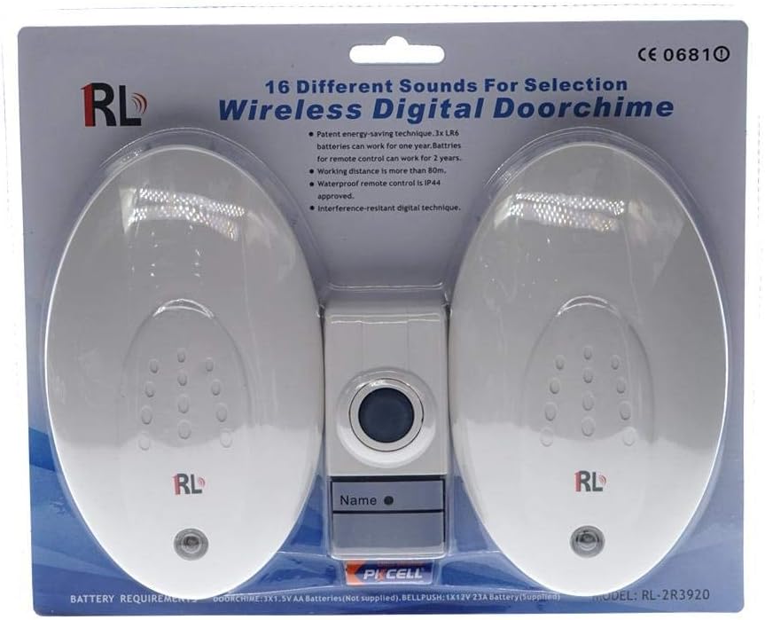 Ασύρματο Κουδούνι Πόρτας - Με 16 Ήχους & Τηλεχειριστήριο - RL Ασύρματο Κουδούνι Πόρτας - Με 16 Ήχους & Τηλεχειριστήριο - RL