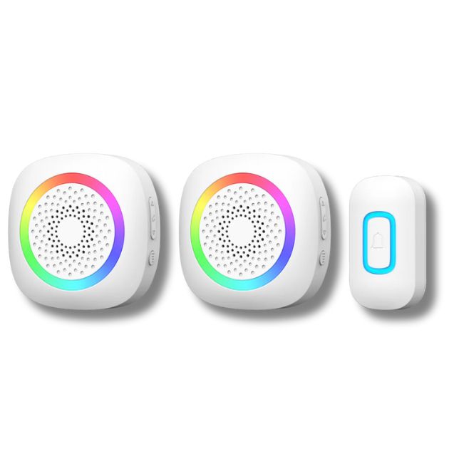 Ασύρματο Κουδούνι Πόρτας με 2 Δέκτες Ακτίνας Συνδεσιμότητας 300 m - 60 Επιλογές Μελωδίας και RGB LED Φωτισμό Ασύρματο Κουδούνι Πόρτας με 2 Δέκτες Ακτίνας Συνδεσιμότητας 300 m - 60 Επιλογές Μελωδίας και RGB LED Φωτισμό