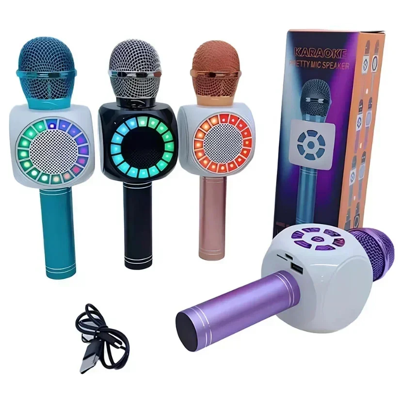 Ασύρματο Μικρόφωνο Karaoke με Ενσωματωμένο Ηχείο, Λειτουργία TWS και Εφέ Αλλαγής Φωνής σε Μπλε Χρώμα Ασύρματο Μικρόφωνο Karaoke με Ενσωματωμένο Ηχείο, Λειτουργία TWS και Εφέ Αλλαγής Φωνής σε Μπλε Χρώμα