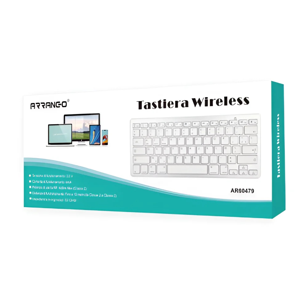 Ασύρματο Πληκτρολόγιο Bluetooth 28.5 x 12cm Λευκό - Arrango Ασύρματο Πληκτρολόγιο Bluetooth 28.5 x 12cm Λευκό - Arrango