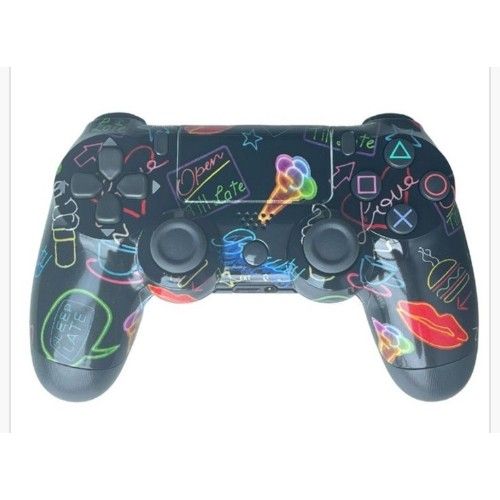 Ασύρματο Χειριστήριο Gamepad PS4 Doubleshock - Συμβατό με PS TV PS Now Wireless Controller AttackΜαύρο με Πολύχρωμα Σχέδια Ασύρματο Χειριστήριο Gamepad PS4 Doubleshock - Συμβατό με PS TV PS Now Wireless Controller AttackΜαύρο με Πολύχρωμα Σχέδια