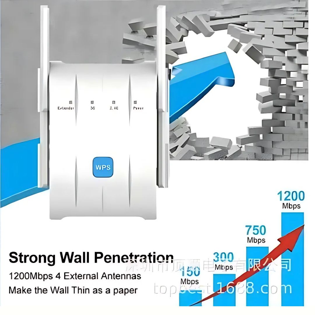 Ασύρματος Ενισχυτής Σήματος Wifi Extender 1200 Mbps Dual Band 2.4G & 5G με WPS Ασύρματος Ενισχυτής Σήματος Wifi Extender 1200 Mbps Dual Band 2.4G & 5G με WPS