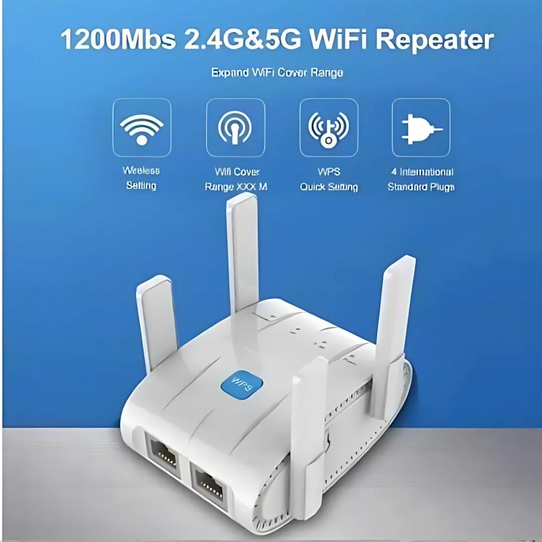 Ασύρματος Ενισχυτής Σήματος Wifi Extender 1200 Mbps Dual Band 2.4G & 5G με WPS Ασύρματος Ενισχυτής Σήματος Wifi Extender 1200 Mbps Dual Band 2.4G & 5G με WPS
