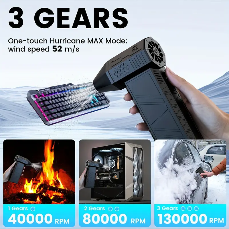 Ασύρματος Φορητός Φυσητήρας-Ανεμιστηράκι Χειρός με 3 Ταχύτητες και Φακό 130000 RPM- Super Power Turbo Fan X3 Ασύρματος Φορητός Φυσητήρας-Ανεμιστηράκι Χειρός με 3 Ταχύτητες και Φακό 130000 RPM- Super Power Turbo Fan X3