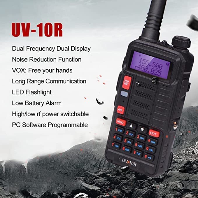 Aσύρματο Φορητό Dual Band Walkie Talkie VHF/UHF 10W Baofeng UV-10R με Μονόχρωμη Οθόνη Aσύρματο Φορητό Dual Band Walkie Talkie VHF/UHF 10W Baofeng UV-10R με Μονόχρωμη Οθόνη