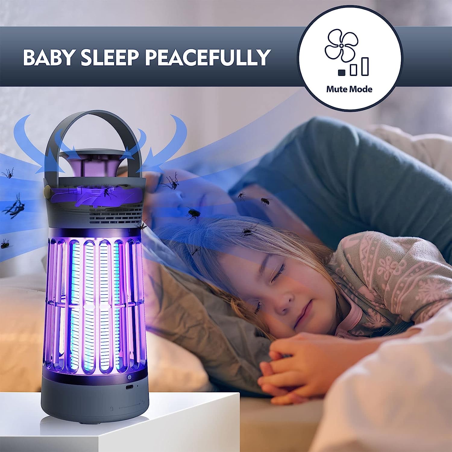 Αθόρυβος LED Εξολοθρευτής Εντόμων Andowl 10W με USB Θύρα, UV Φωτισμό & Ανεμιστήρα Αθόρυβος LED Εξολοθρευτής Εντόμων Andowl 10W με USB Θύρα, UV Φωτισμό & Ανεμιστήρα