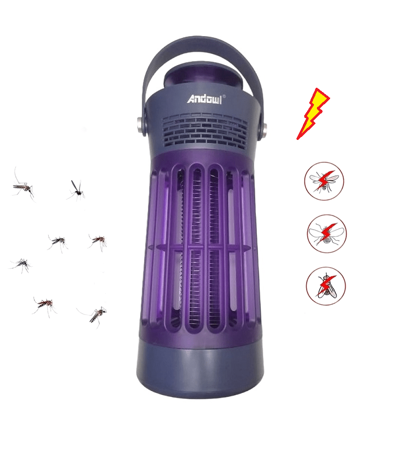 Αθόρυβος LED Εξολοθρευτής Εντόμων Andowl 10W με USB Θύρα, UV Φωτισμό & Ανεμιστήρα Αθόρυβος LED Εξολοθρευτής Εντόμων Andowl 10W με USB Θύρα, UV Φωτισμό & Ανεμιστήρα