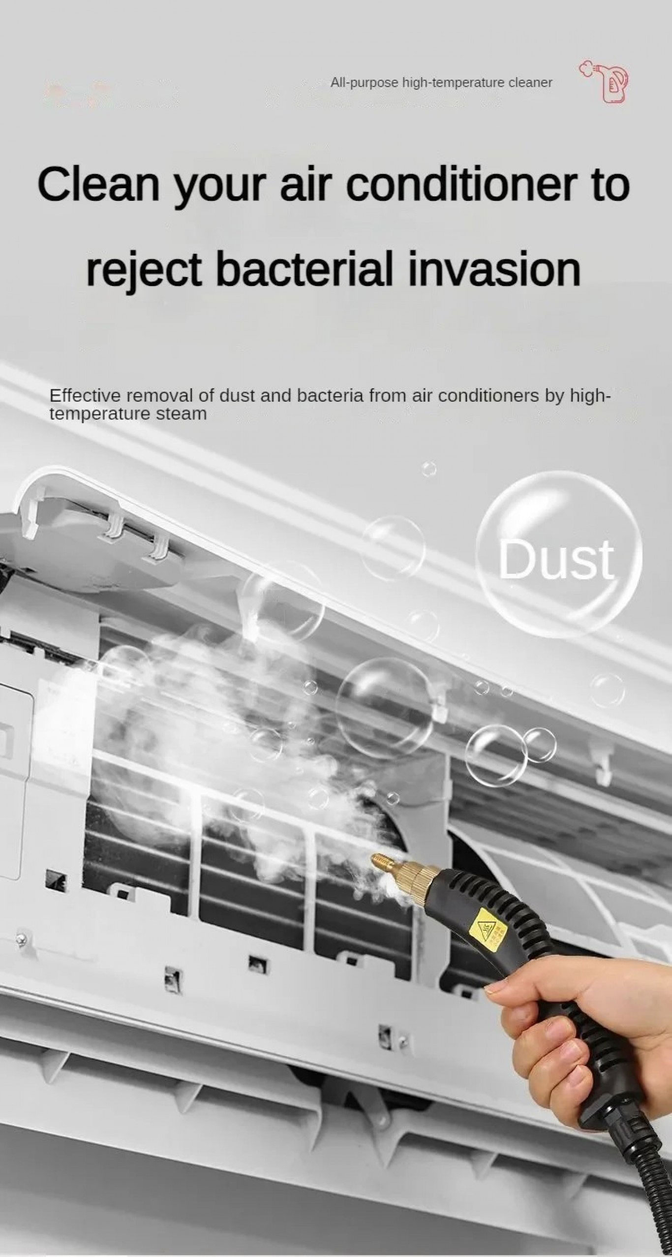 Ατμοκαθαριστής Χειρός Υψηλής Πίεσης 3000W με Δοχείο Χωρητικότητας 1400ml Ατμοκαθαριστής Χειρός Υψηλής Πίεσης 3000W με Δοχείο Χωρητικότητας 1400ml