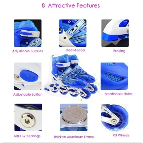 Αυξομειούμενα Πατίνια Rollers με Φωτιζόμενους Τροχούς και Φρένο Νο 35-38 Unisex Αυξομειούμενα Πατίνια Rollers με Φωτιζόμενους Τροχούς και Φρένο Νο 35-38 Unisex