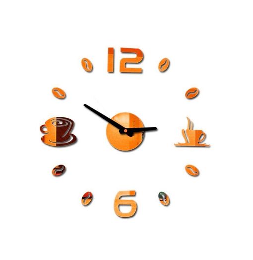 Αυτοκόλλητο Ρολόι Τοίχου 3D DIY με Μηχανισμό Quartz με Σχέδια του Καφέ και Αριθμούς Χάλκινο Χρώμα 40-50 cm Αυτοκόλλητο Ρολόι Τοίχου 3D DIY με Μηχανισμό Quartz με Σχέδια του Καφέ και Αριθμούς Χάλκινο Χρώμα 40-50 cm