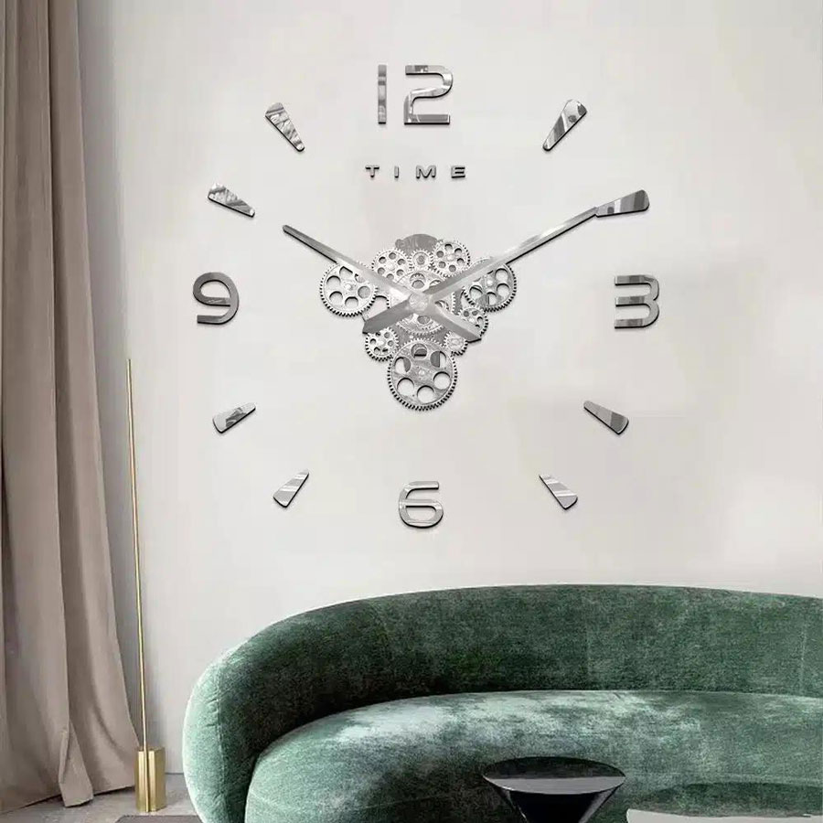 Αυτοκόλλητο Ρολόι Τοίχου Ακρυλικό 3D DIY με Μηχανισμό Quartz Γκρι 24x24cm Αυτοκόλλητο Ρολόι Τοίχου Ακρυλικό 3D DIY με Μηχανισμό Quartz Γκρι 24x24cm