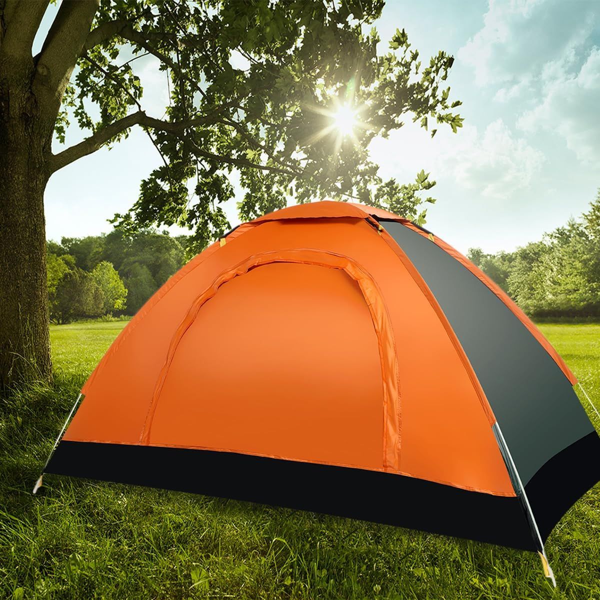 Αυτόματη Pop Up Σκηνή για Camping 2 - 4 ατόμων Αδιάβροχη Καλοκαιρινή - 200x150cm Πορτοκαλί-Πράσινο Αυτόματη Pop Up Σκηνή για Camping 2 - 4 ατόμων Αδιάβροχη Καλοκαιρινή - 200x150cm Πορτοκαλί-Πράσινο