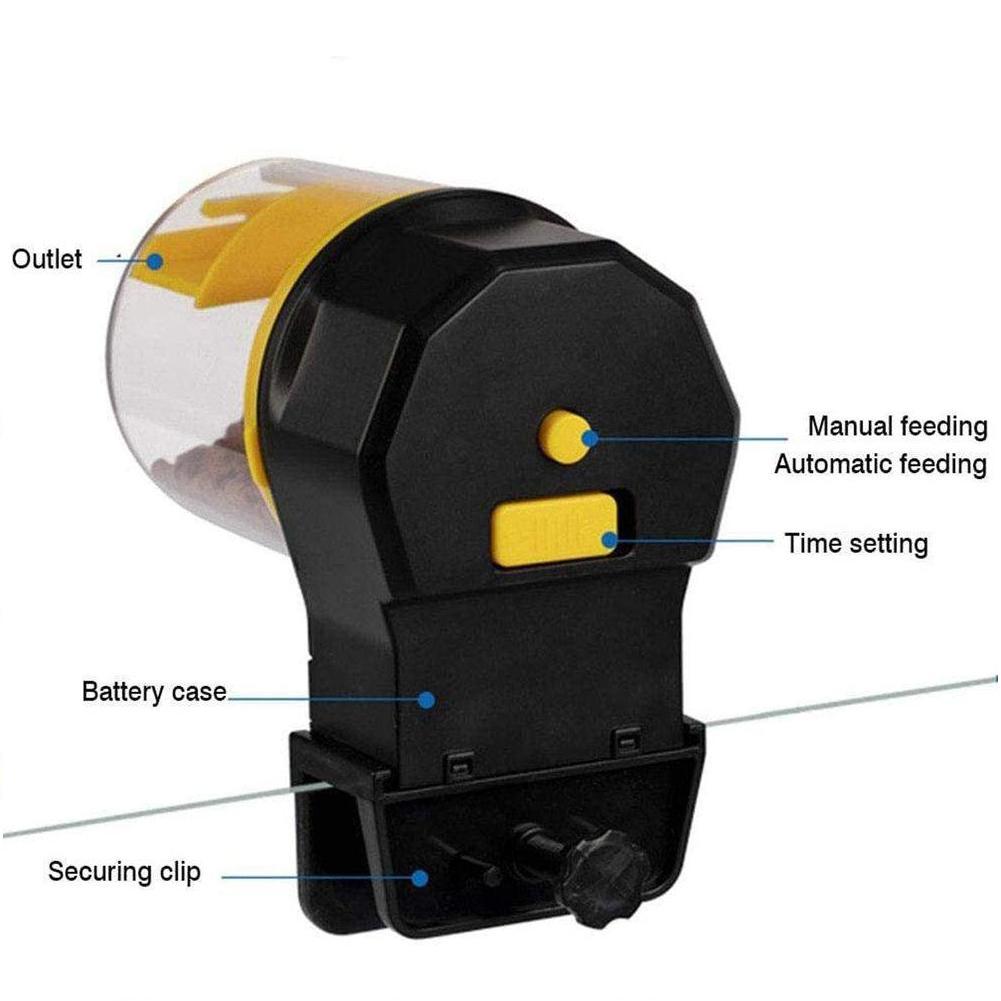 Αυτόματη Ταΐστρα Ενυδρείου με Μπαταρίες Κίτρινη Αυτόματη Ταΐστρα Ενυδρείου με Μπαταρίες Κίτρινη