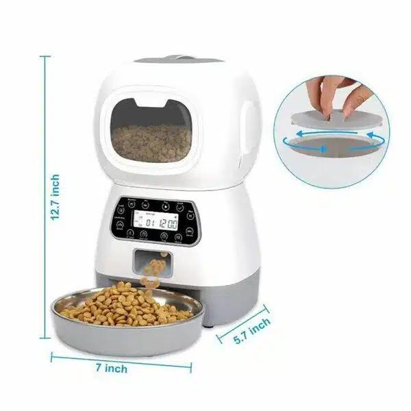 Αυτόματη Ταΐστρα Φαγητού για Σκύλους και Γάτες με Αποσπώμενο Κάδο 3.5lt και Λειτουργία Μνήμης Λευκή-Γκρι Αυτόματη Ταΐστρα Φαγητού για Σκύλους και Γάτες με Αποσπώμενο Κάδο 3.5lt και Λειτουργία Μνήμης Λευκή-Γκρι