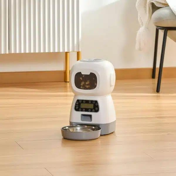 Αυτόματη Ταΐστρα Φαγητού για Σκύλους και Γάτες με Αποσπώμενο Κάδο 3.5lt και Λειτουργία Μνήμης Λευκή-Γκρι Αυτόματη Ταΐστρα Φαγητού για Σκύλους και Γάτες με Αποσπώμενο Κάδο 3.5lt και Λειτουργία Μνήμης Λευκή-Γκρι