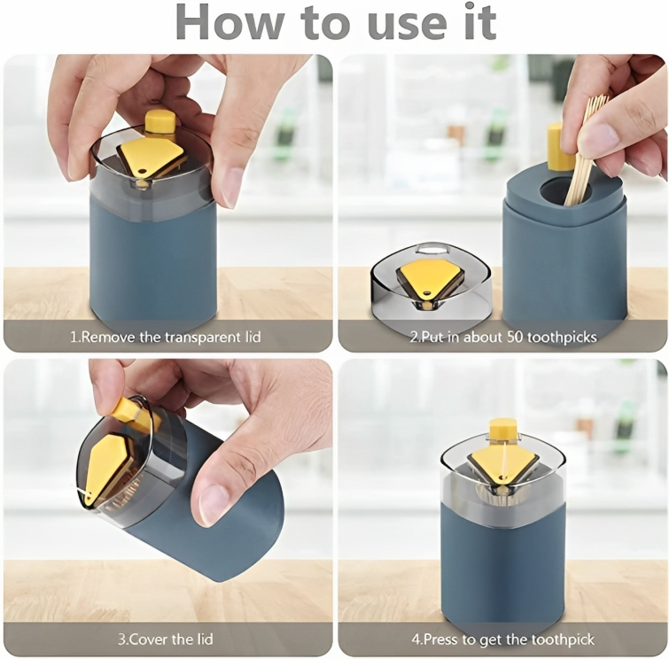 Αυτόματη Θήκη για Οδοντογλυφίδες με Κουμπί Αυτόματη Θήκη για Οδοντογλυφίδες με Κουμπί