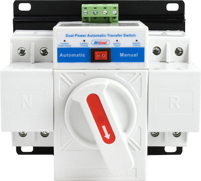 Αυτόματος-Χειροκίνητος Διακόπτης Παροχής Ενέργειας 2P 63A 230V Andowl– Λευκό Αυτόματος-Χειροκίνητος Διακόπτης Παροχής Ενέργειας 2P 63A 230V Andowl– Λευκό