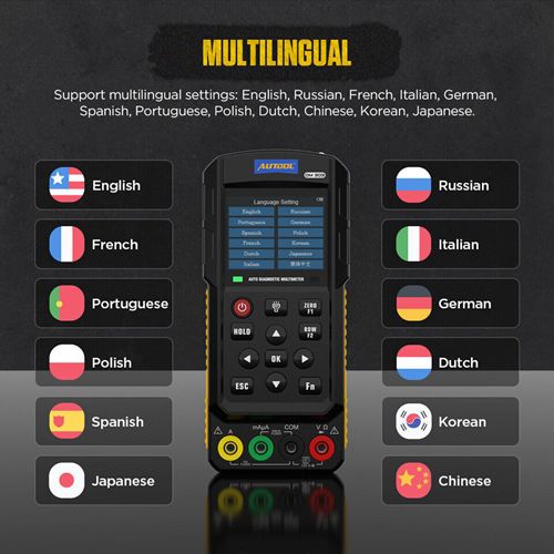 Autool Ψηφιακό Πολύμετρο Αυτοκινήτου με Μέτρηση AC / DC Αντίστασης & LCD Οθόνη Autool Ψηφιακό Πολύμετρο Αυτοκινήτου με Μέτρηση AC / DC Αντίστασης & LCD Οθόνη