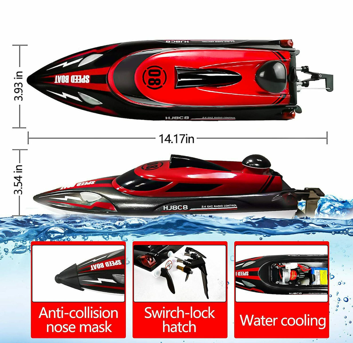 Αβύθιστο Τηλεκατευθυνόμενο Σκάφος 2.4GHz Υψηλής Ταχύτητας που Δεν Τουμπάρει - Τηλεχειριστήριο με LCD Οθόνη & Ένδειξη Μπαταρίας HELIFAR RC Αβύθιστο Τηλεκατευθυνόμενο Σκάφος 2.4GHz Υψηλής Ταχύτητας που Δεν Τουμπάρει - Τηλεχειριστήριο με LCD Οθόνη & Ένδειξη Μπαταρίας HELIFAR RC