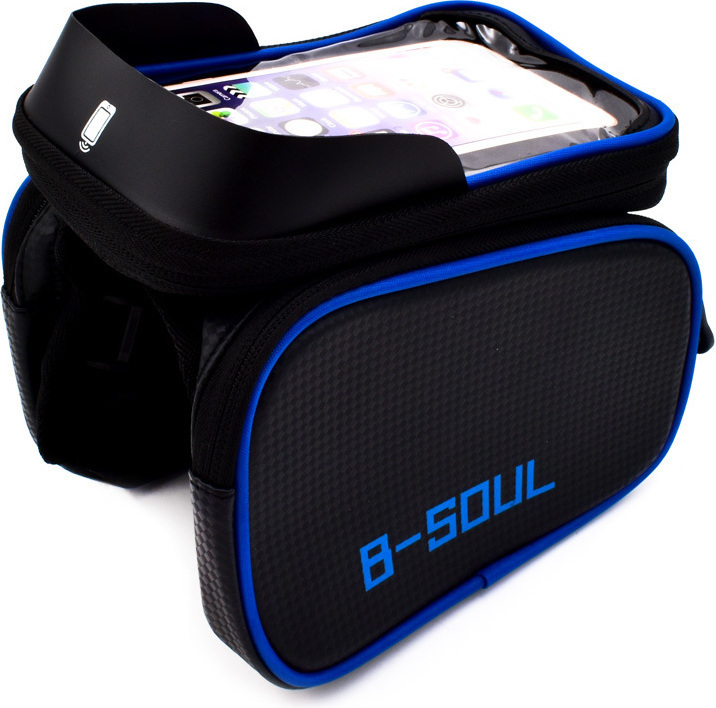 B-Soul Τσαντάκι Σκελετού Ποδηλάτου με Τρείς Θήκες και Ιμάντες Μαύρο/Μπλε B-Soul Τσαντάκι Σκελετού Ποδηλάτου με Τρείς Θήκες και Ιμάντες Μαύρο/Μπλε