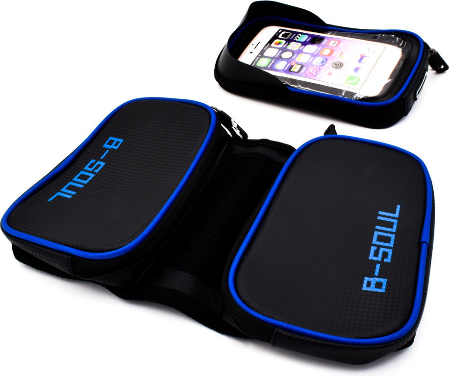 B-Soul Τσαντάκι Σκελετού Ποδηλάτου με Τρείς Θήκες και Ιμάντες Μαύρο/Μπλε B-Soul Τσαντάκι Σκελετού Ποδηλάτου με Τρείς Θήκες και Ιμάντες Μαύρο/Μπλε