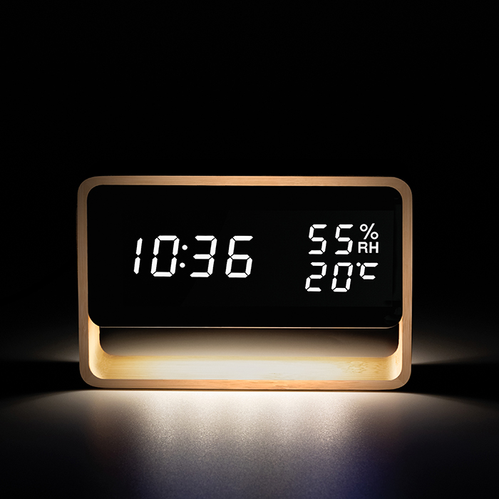 Bamboo Ψηφιακό Θερμόμετρο,Υγρόμετρο Εσωτερικού Χώρου με Ρολόι, Ξυπνητήρι, Ημερομηνία και Φωτάκι Νυκτός Bamboo Ψηφιακό Θερμόμετρο,Υγρόμετρο Εσωτερικού Χώρου με Ρολόι, Ξυπνητήρι, Ημερομηνία και Φωτάκι Νυκτός