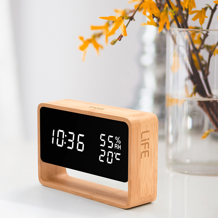 Bamboo Ψηφιακό Θερμόμετρο,Υγρόμετρο Εσωτερικού Χώρου με Ρολόι, Ξυπνητήρι, Ημερομηνία και Φωτάκι Νυκτός Bamboo Ψηφιακό Θερμόμετρο,Υγρόμετρο Εσωτερικού Χώρου με Ρολόι, Ξυπνητήρι, Ημερομηνία και Φωτάκι Νυκτός