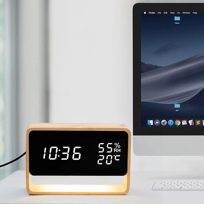 Bamboo Ψηφιακό Θερμόμετρο,Υγρόμετρο Εσωτερικού Χώρου με Ρολόι, Ξυπνητήρι, Ημερομηνία και Φωτάκι Νυκτός Bamboo Ψηφιακό Θερμόμετρο,Υγρόμετρο Εσωτερικού Χώρου με Ρολόι, Ξυπνητήρι, Ημερομηνία και Φωτάκι Νυκτός