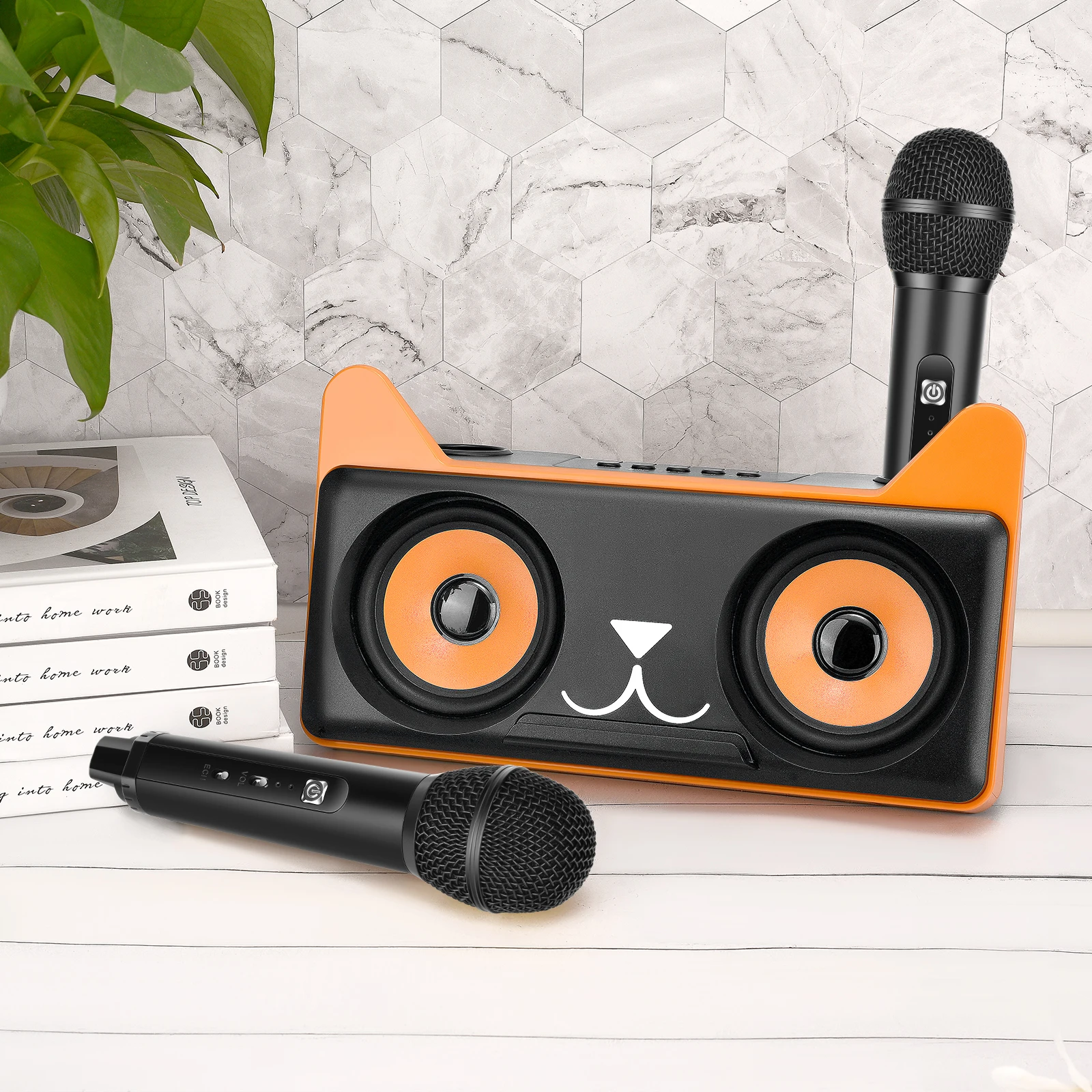 Σύστημα Karaoke με ασύρματα μικρόφωνα και SD, USB, AUX, TF μαύρο Σύστημα Karaoke με ασύρματα μικρόφωνα και SD, USB, AUX, TF μαύρο