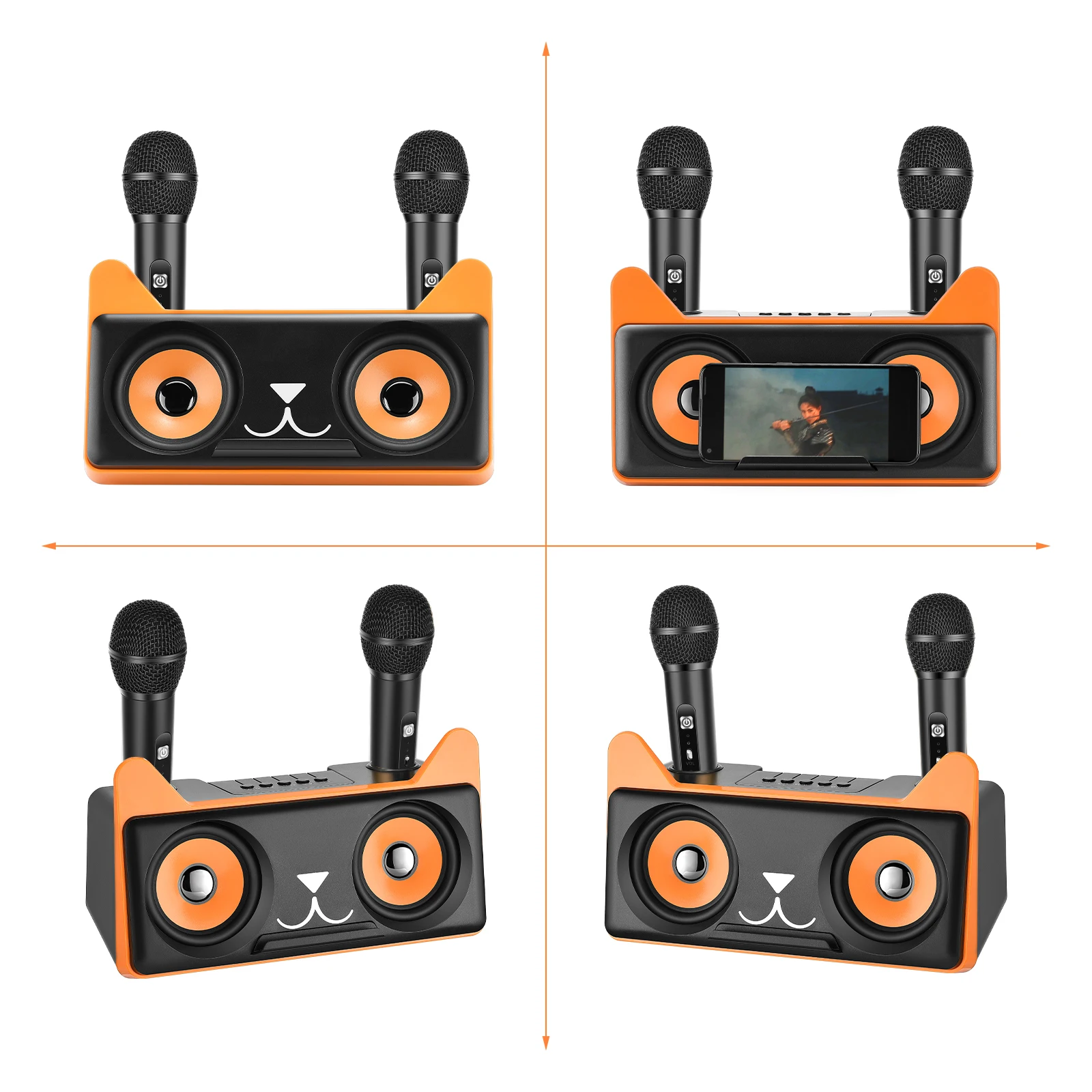 Σύστημα Karaoke με ασύρματα μικρόφωνα και SD, USB, AUX, TF μαύρο Σύστημα Karaoke με ασύρματα μικρόφωνα και SD, USB, AUX, TF μαύρο