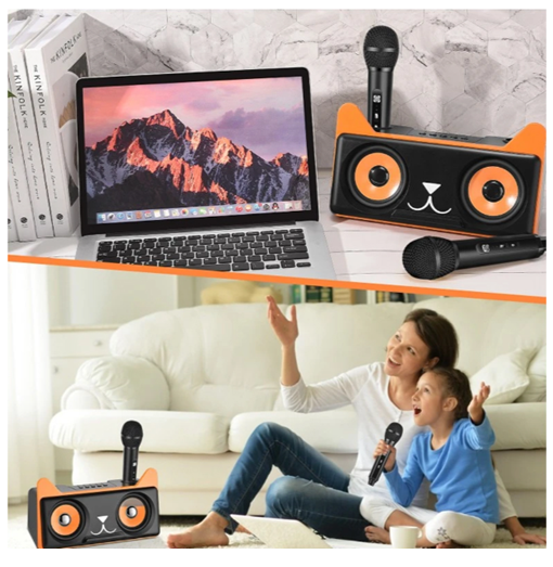 Σύστημα Karaoke με ασύρματα μικρόφωνα και SD, USB, AUX, TF μαύρο Σύστημα Karaoke με ασύρματα μικρόφωνα και SD, USB, AUX, TF μαύρο