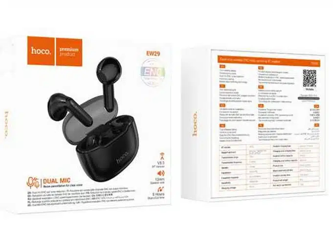 Bluetooth Handsfree In-Ear Ακουστικά με Θήκη Φόρτισης και Noise Cancellation Hoco σε Μάυρο Χρώμα Bluetooth Handsfree In-Ear Ακουστικά με Θήκη Φόρτισης και Noise Cancellation Hoco σε Μάυρο Χρώμα