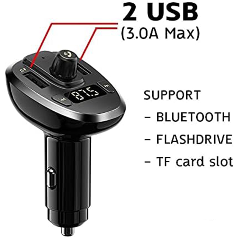 Bluetooth Πομπός Αυτοκινήτου USB, SD, MP3 Player & Φορτιστής USB & Type C με LCD Οθόνη - Handsfree Car FM Transmitter 12V & 24V Συμβατός για iOS & Android Bluetooth Πομπός Αυτοκινήτου USB, SD, MP3 Player & Φορτιστής USB & Type C με LCD Οθόνη - Handsfree Car FM Transmitter 12V & 24V Συμβατός για iOS & Android