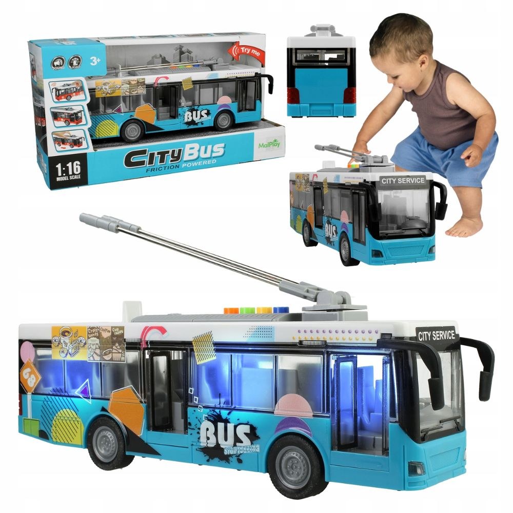 City Bus 1:16 Αστικό Λεωφορείο – Φώτα LED, Ήχοι και Ανοιγόμενες Πόρτες 0 Friction Powered City Bus 1:16 Αστικό Λεωφορείο – Φώτα LED, Ήχοι και Ανοιγόμενες Πόρτες 0 Friction Powered