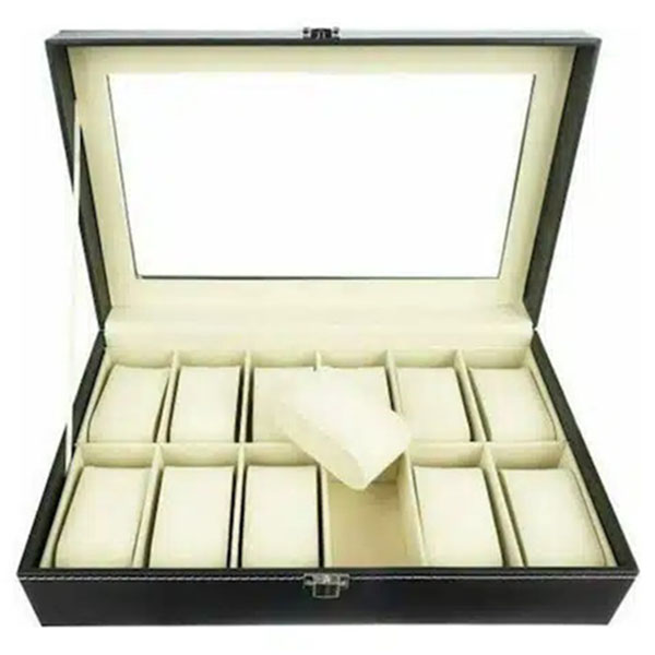 Δερμάτινο Κουτί Αποθήκευσης Ρολογιών 12 Θέσεων 33.3×20.5x9cm Δερμάτινο Κουτί Αποθήκευσης Ρολογιών 12 Θέσεων 33.3×20.5x9cm