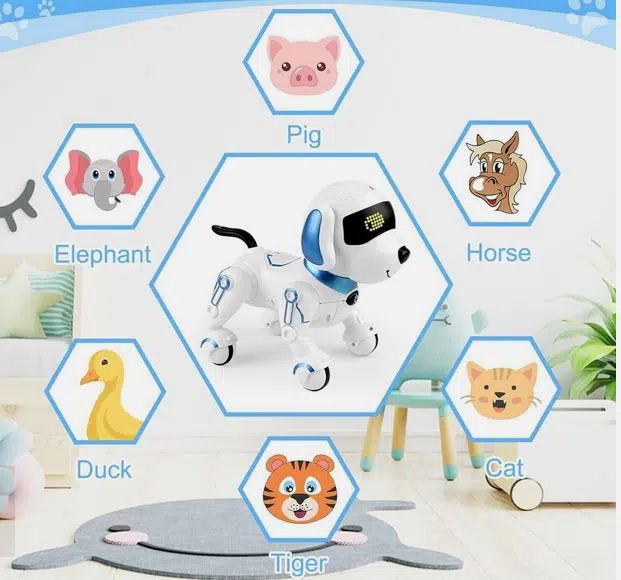 Διαδραστικό Τηλεκατευθυνόμενο Σκυλάκι Ρομπότ και Προγραμματιζόμενο με Ήχο και Κίνηση Διαδραστικό Τηλεκατευθυνόμενο Σκυλάκι Ρομπότ και Προγραμματιζόμενο με Ήχο και Κίνηση