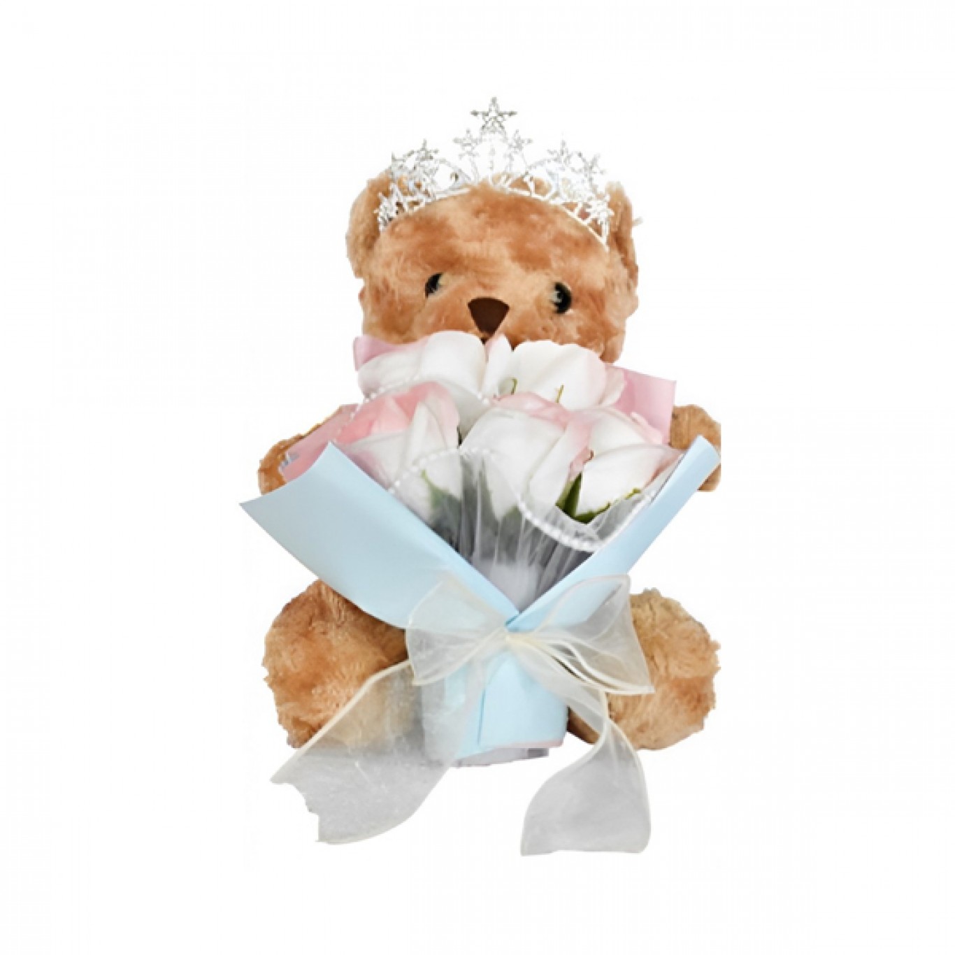 Διάφανο Κουτί Δώρου με Αρκουδάκι και Λουλούδια 28cm Διάφανο Κουτί Δώρου με Αρκουδάκι και Λουλούδια 28cm