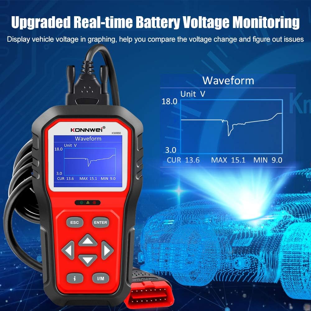 Διαγνωστικό Εργαλείο Αυτοκινήτου OBD2 με Έγχρωμη Οθόνη & Ζωντανή Ανάλυση Δεδομένων - Konnwei Διαγνωστικό Εργαλείο Αυτοκινήτου OBD2 με Έγχρωμη Οθόνη & Ζωντανή Ανάλυση Δεδομένων - Konnwei