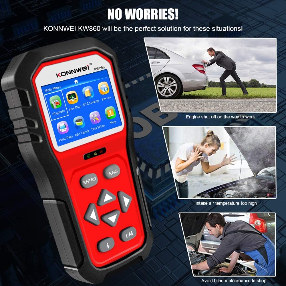 Διαγνωστικό Εργαλείο Αυτοκινήτου OBD2 με Έγχρωμη Οθόνη & Ζωντανή Ανάλυση Δεδομένων - Konnwei Διαγνωστικό Εργαλείο Αυτοκινήτου OBD2 με Έγχρωμη Οθόνη & Ζωντανή Ανάλυση Δεδομένων - Konnwei